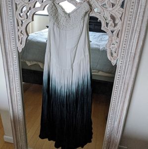 Ombre black and white Angl boho maxi skirt